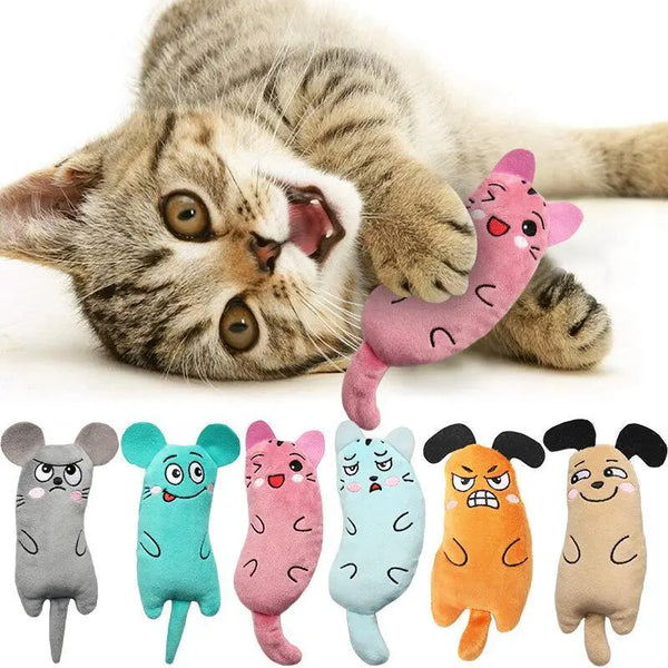 Brinquedos de gato bonito engraçado interativo brinquedo de pelúcia gato mini dentes moagem catnip brinquedos gatinho mastigando brinquedo estridente animais de estimação acessórios