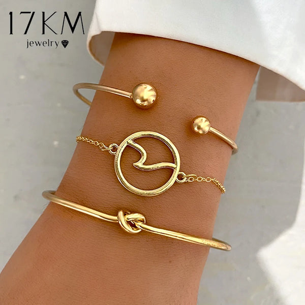 17km boêmio pérola pulseira para mulheres moda assimétrica banhado a ouro metal borboleta bloqueio charme pulseiras jóias novo
