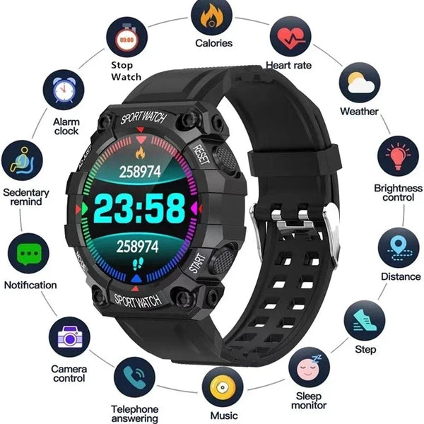 FD68 Smart Watches Contagem Real de Passos para Homens e Mulheres Smartwatch com Verdadeiro Pedômetro, Pulseira de Fitness Conectada para Esportes Relógios para IOS e Android