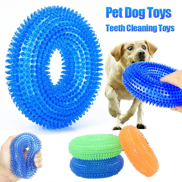 Brinquedo de mastigar interativo para cães de estimação, resistente à mordida, espinho farpado, brinquedo de limpeza de dentes, tpr, molar, brinquedos para cães