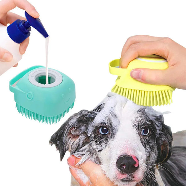 Banheiro filhote de cachorro cão gato banho massagem luvas escova macio segurança silicone acessórios para animais de estimação para cães gatos ferramentas mascotas produtos