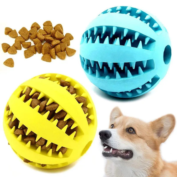 Brinquedos de borracha natural para cães de estimação, brinquedos de mastigar para limpeza de dentes, bola de tratamento, elasticidade interativa extra-resistente, 5cm para produtos para animais de estimação